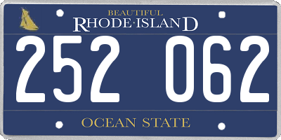 RI license plate 252062