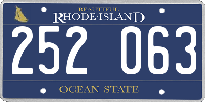 RI license plate 252063