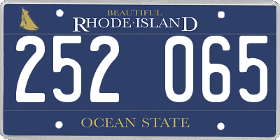 RI license plate 252065