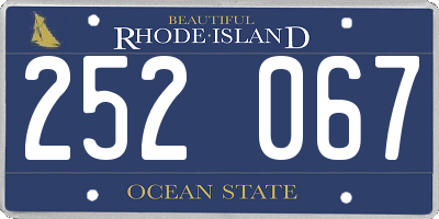 RI license plate 252067