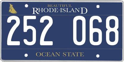 RI license plate 252068