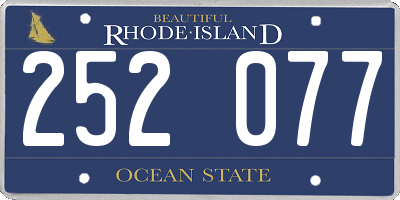 RI license plate 252077