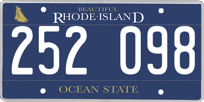 RI license plate 252098