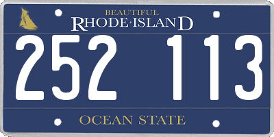 RI license plate 252113