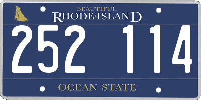 RI license plate 252114