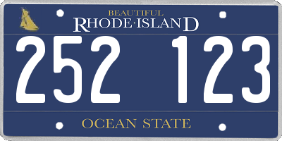 RI license plate 252123