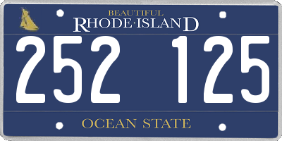 RI license plate 252125
