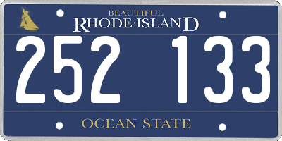 RI license plate 252133