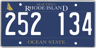 RI license plate 252134