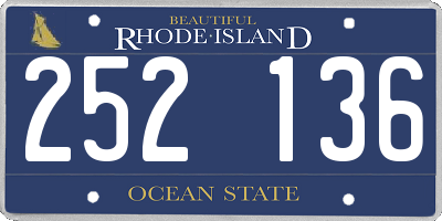 RI license plate 252136