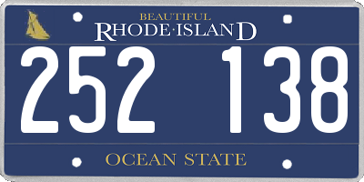 RI license plate 252138