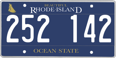 RI license plate 252142
