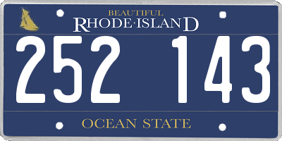 RI license plate 252143