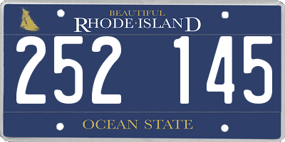 RI license plate 252145