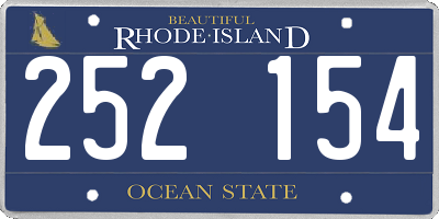 RI license plate 252154