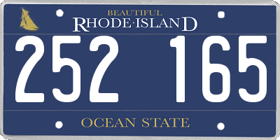 RI license plate 252165