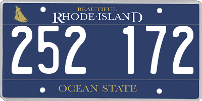 RI license plate 252172