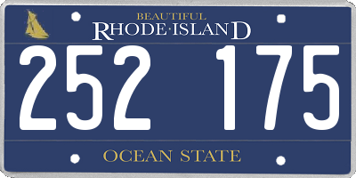 RI license plate 252175