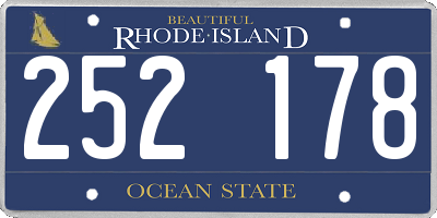 RI license plate 252178