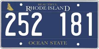 RI license plate 252181