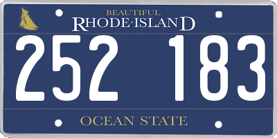 RI license plate 252183