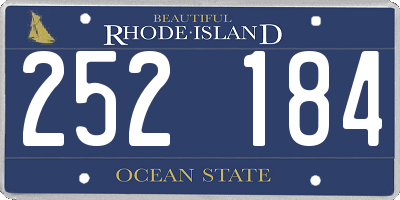 RI license plate 252184