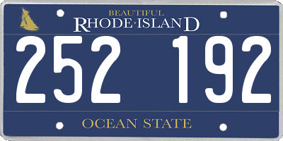 RI license plate 252192