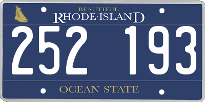 RI license plate 252193
