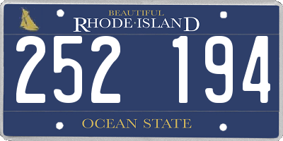 RI license plate 252194
