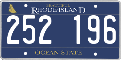 RI license plate 252196