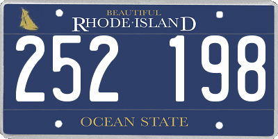 RI license plate 252198