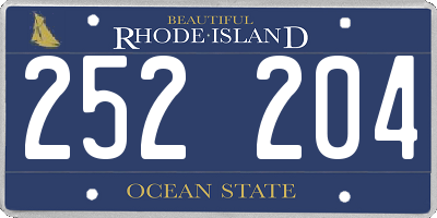 RI license plate 252204