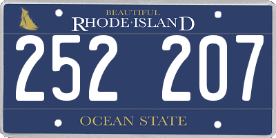 RI license plate 252207