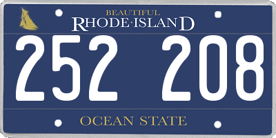 RI license plate 252208