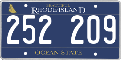 RI license plate 252209