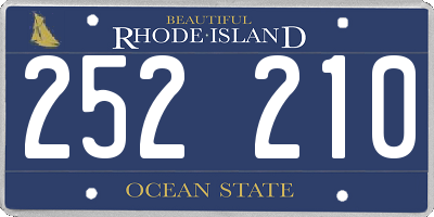 RI license plate 252210
