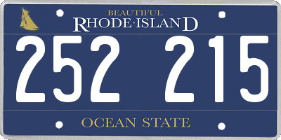 RI license plate 252215