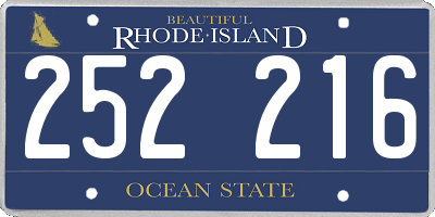 RI license plate 252216