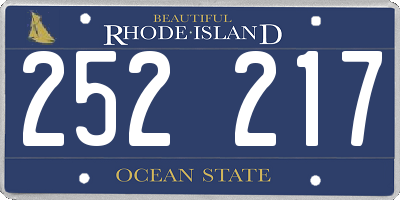RI license plate 252217