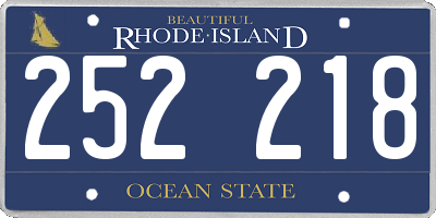 RI license plate 252218