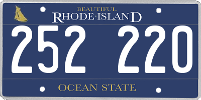 RI license plate 252220