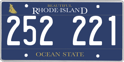 RI license plate 252221