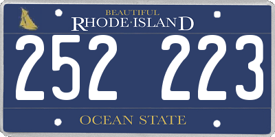 RI license plate 252223