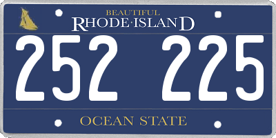 RI license plate 252225