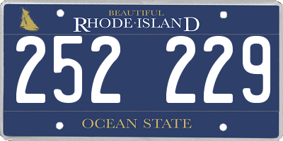 RI license plate 252229