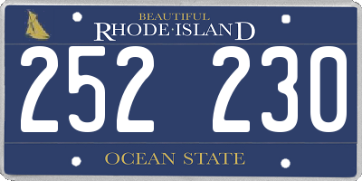 RI license plate 252230