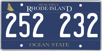 RI license plate 252232