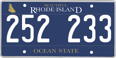 RI license plate 252233