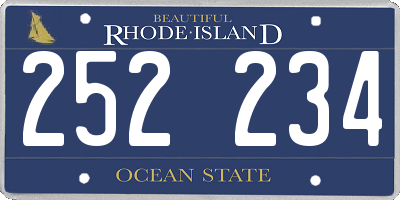 RI license plate 252234