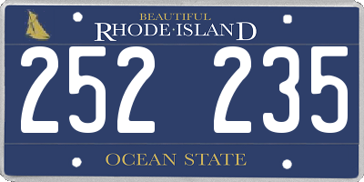 RI license plate 252235
